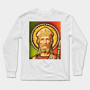 Anselm of Canterbury Snow Portrait | Anselm of Canterbury Artwork 15 Long Sleeve T-Shirt